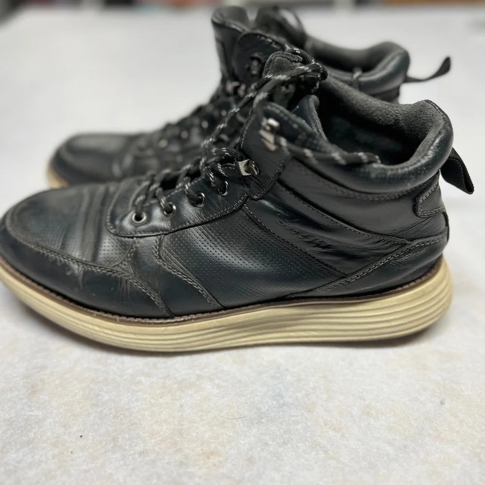 Arkbird Oxfords Men's Black Leather Office Casual High Top Sneakers‎ Size 10